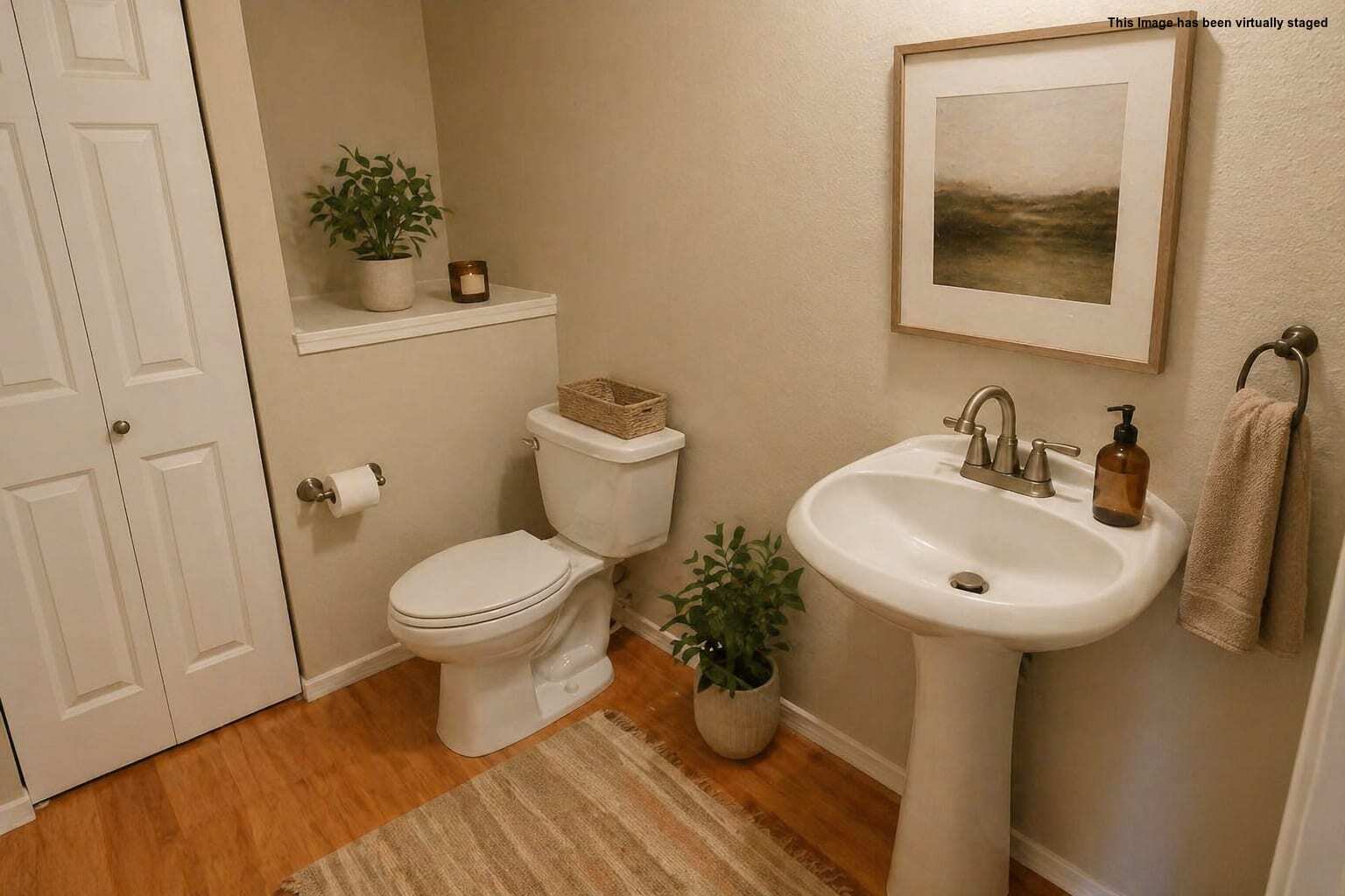Half Bath on main level with linen closet - 1306 57th St SW