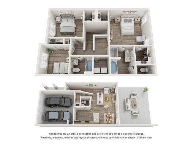 3 Bedroom Floor Plan - Elio at Research Park