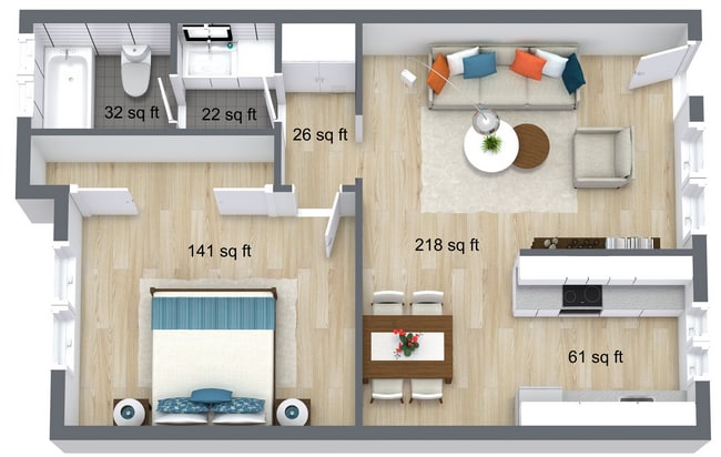 Floorplan - Arroyo Vista | Gated Apartments in San Diego with Modern Interiors