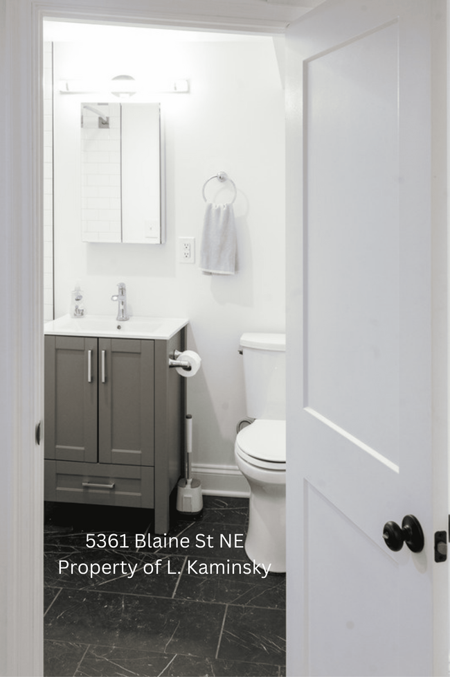 Stylish B&W bathroom - 5361 Blaine St NE