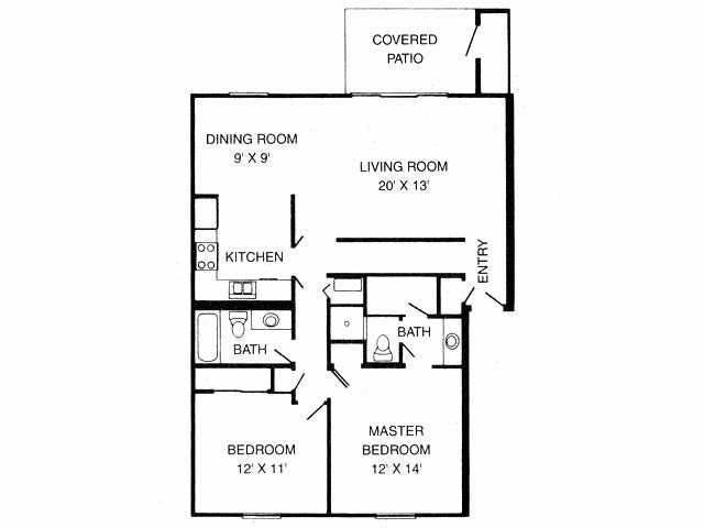 2BR/2BA - 9000 Westfield Apartments