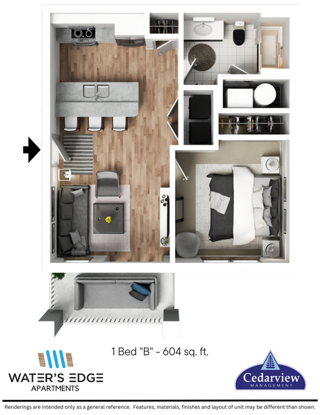 Floorplan - Waters Edge Apartments Bloomington