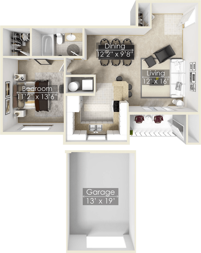 Floorplan - Four Lakes Apartment Homes