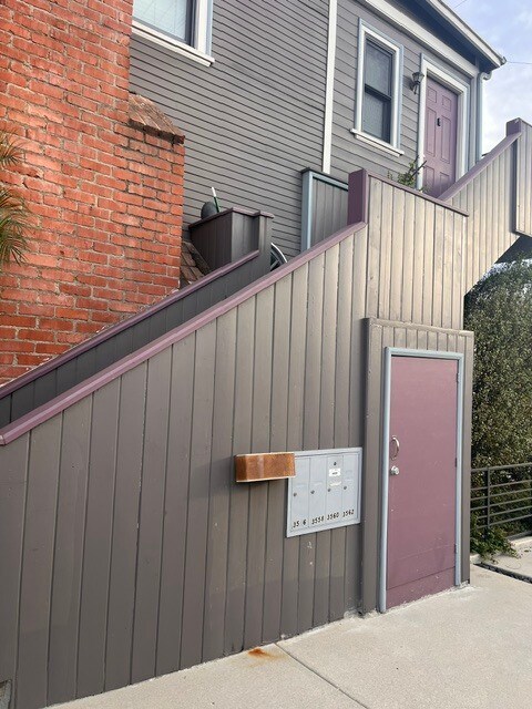 Mailboxes, storage door and apt front door - 3562 Sawtelle Blvd