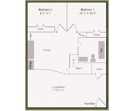 2BR/1BA - Riverview Apartments