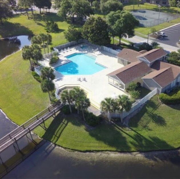 Bird's Eye View of Pool Area - 124 Reserve Cir