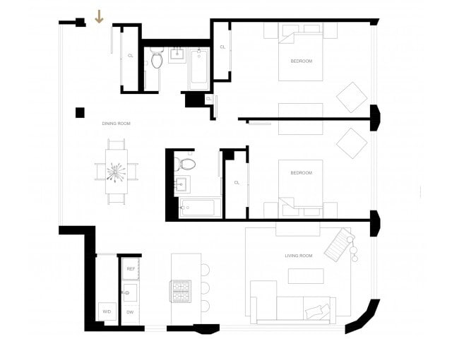 2 bed 2 bath B8-R - The Chelsea