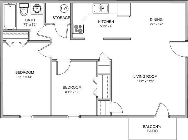 2BR/1BA - Callaway Villa