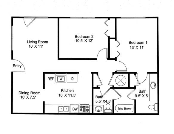 2bd/1.5ba - Riveredge Apartments