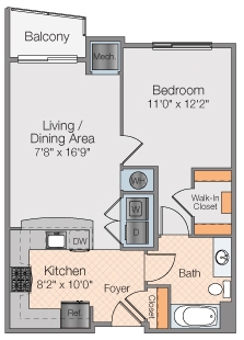 1BR/1BA - The Galaxy Apartments