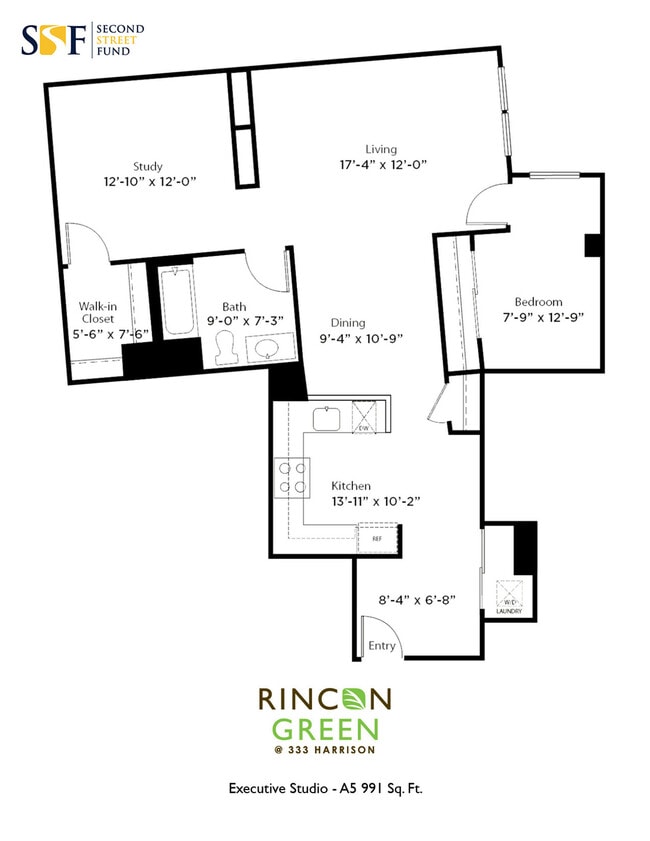 A5 STUDIO 991 SQFT - Rincon Green