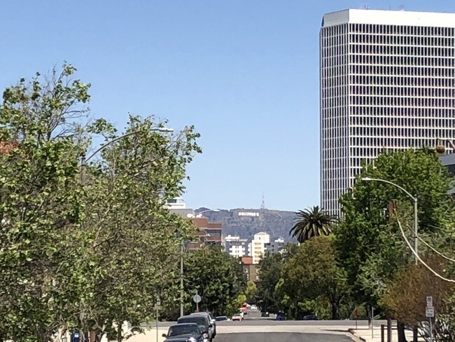 Hollywood sign view from yard - 1054 Masselin Ave