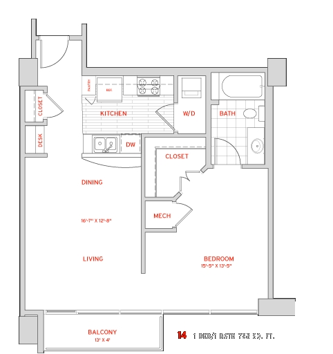 1BR/1BA - Solaire at the Plaza