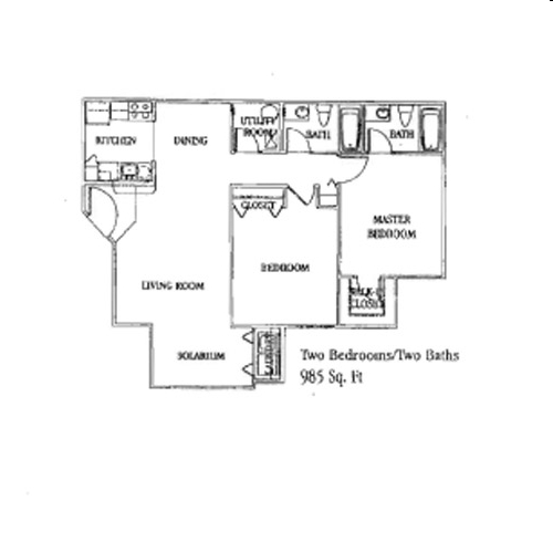2BR/2BA - Hampton Point Apartments