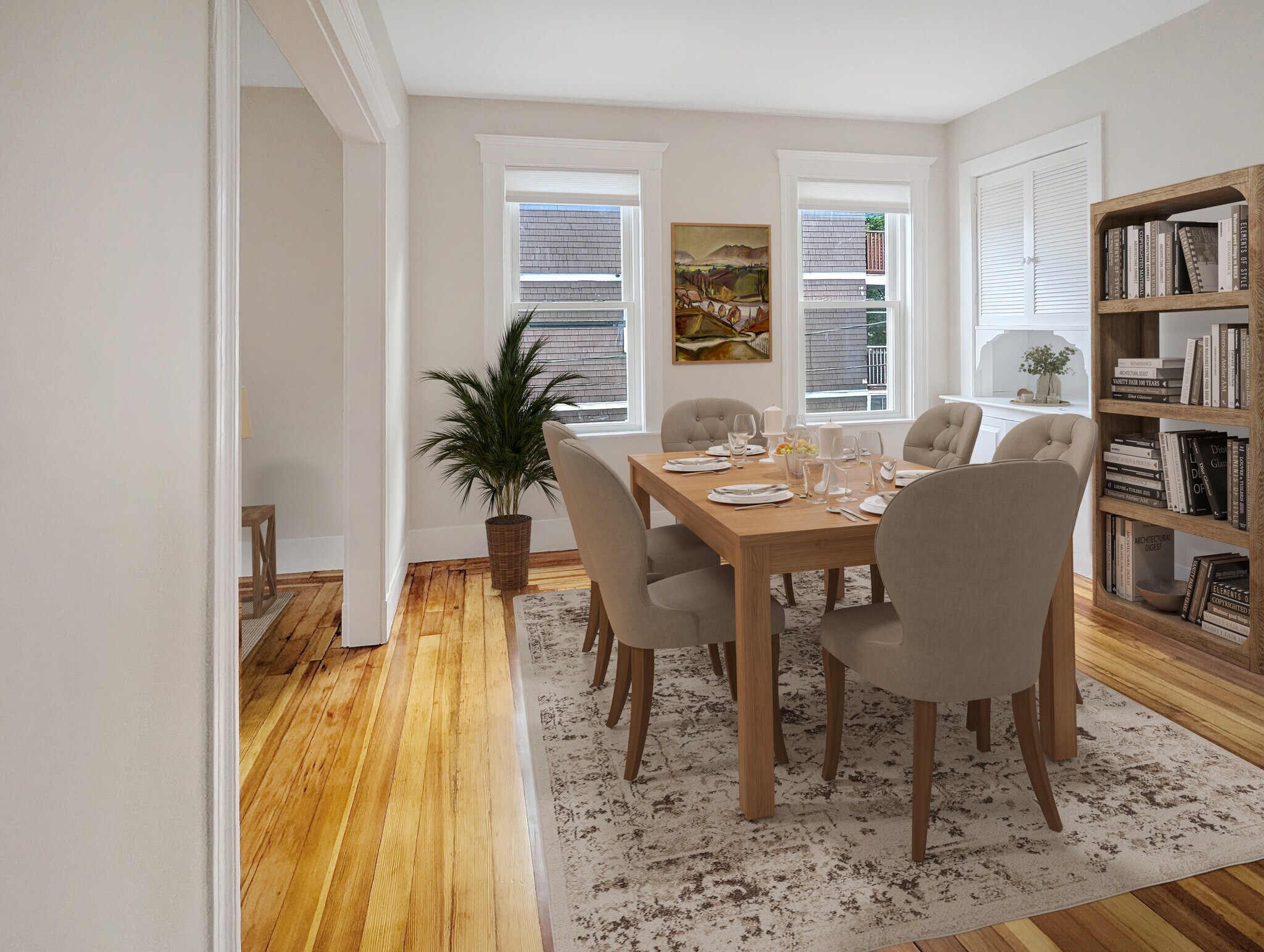 Dining room with south-facing windows - 22 Reed St