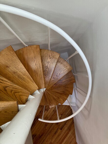 Spiral stairs seen looking down - 143 Sussex St