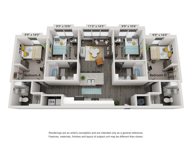 The Four Flat Floorplan - Atlas Athens