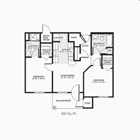 2BR/2BA - Trinity Courtyard
