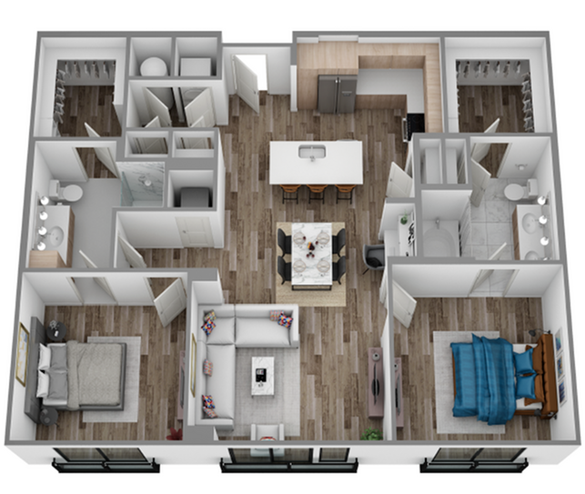 3D 2 Bed / 2 Bath - J Floorplan - Hanover Hyannis