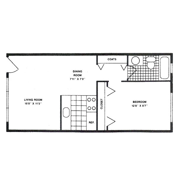 1BR/1BA - Manor House Apartments