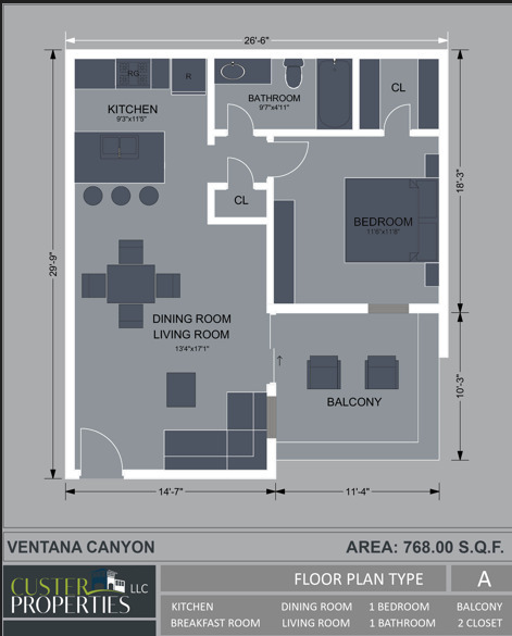 Floor Plan A - Ventana Canyon