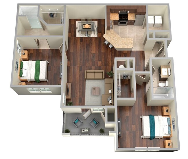 Live Oak Floor Plan - Brookstone Park Apartments