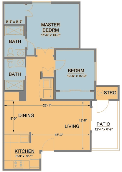 2BR/2BA - Sonterra Apartments