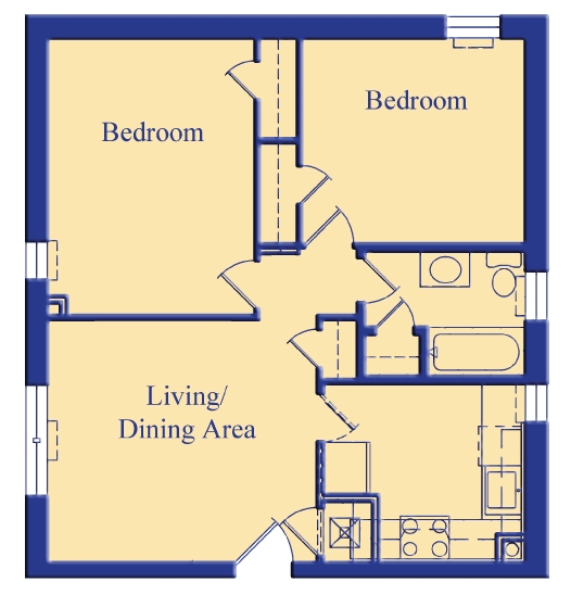 2BR/1BA - Portside Apartments