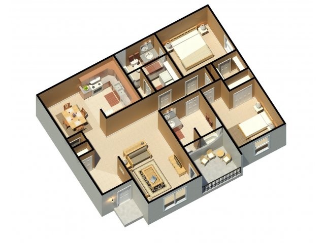 Floorplan - Oak Hollow Apartments