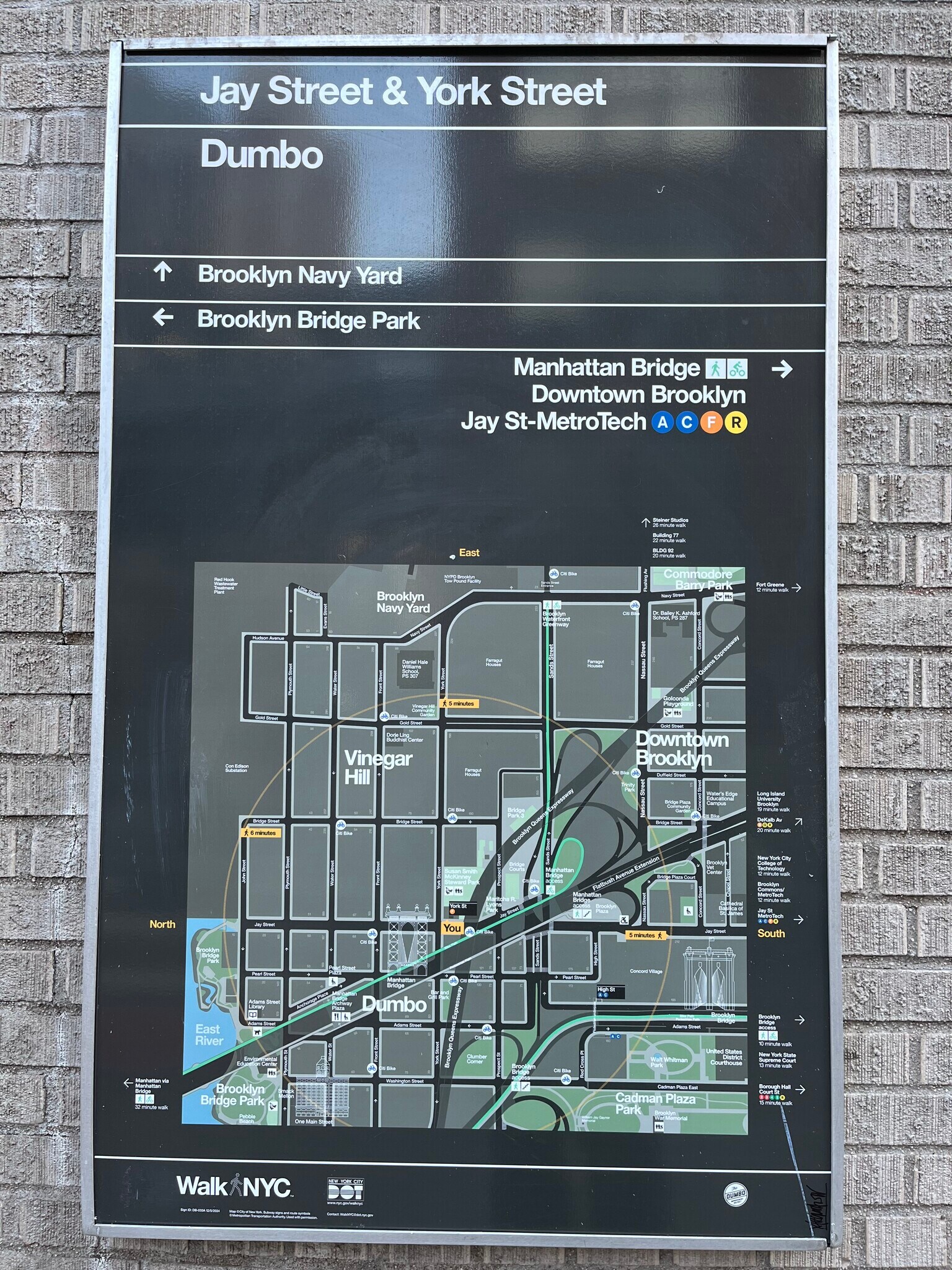 Community map from York Street station - 167 Sands St