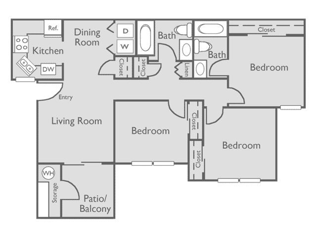 3 Bedroom, 2 Bathroom - Avonmora Apartments