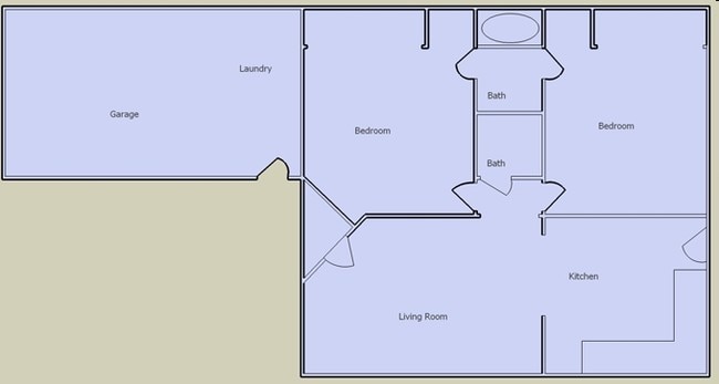 2 Bed, 1.5 Bath Floorplan - Desert Hacienda Apartments