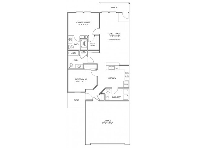 2 BR, 2 BA Rear loaded - The Residences at Woodside