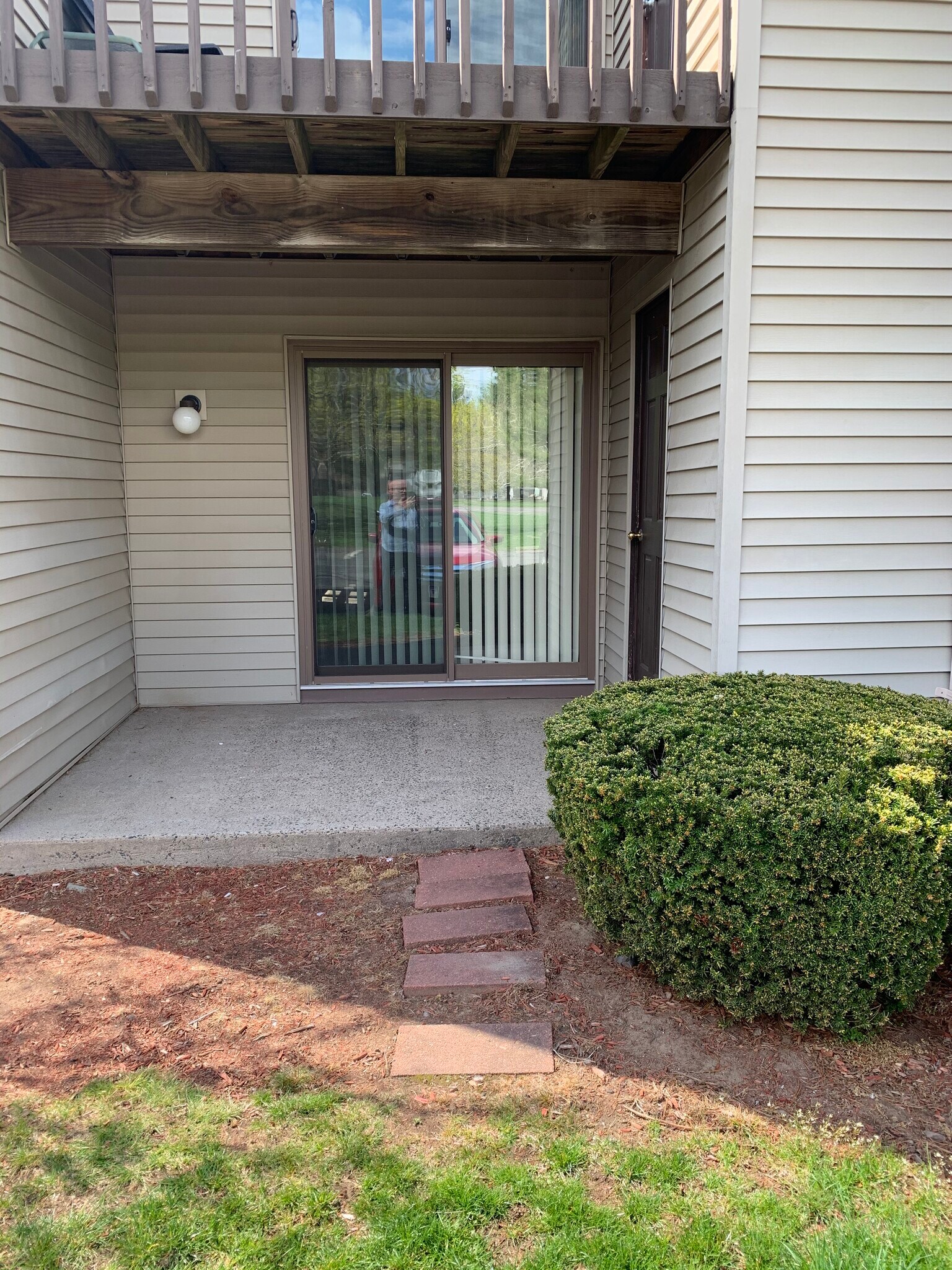 Porch View with storage closet - 801 Twin Circle Dr
