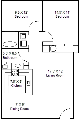 2BR/1BA - Pioneer Court Apartments