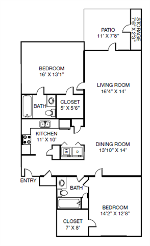 Floorplan - Caveness Farms Apartments