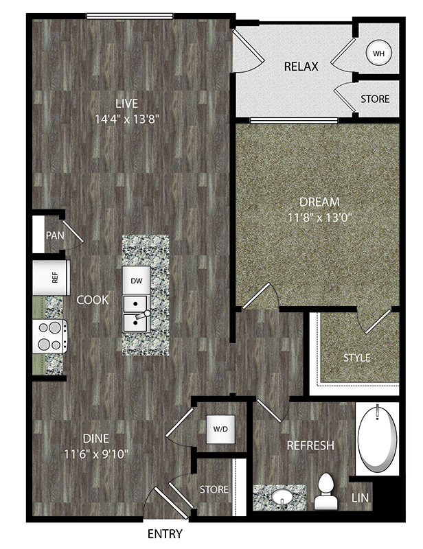 Floorplan - The Overlook at Interquest Apartments