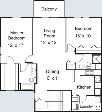 2BR/2BA - Lake Terrace Apartments