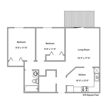 2BR/1BA - Stanford Court