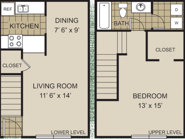 1/1 Floor Plan - Redwine Creek