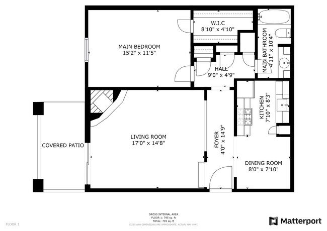 1 Bedroom x 1 Bathroom - 900SF - 10FB10 - Vines at Eleanor