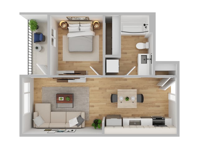 Arts Plaza 1 Bedroom 1 Bathroom D - Arts Plaza
