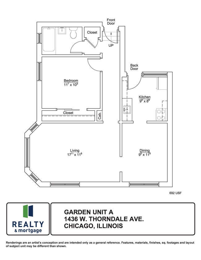 Floorplan - 1436-40 W. Thorndale