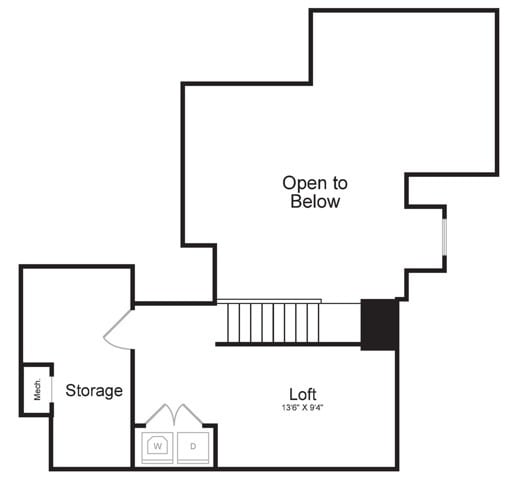 Two Bedroom Two Bath with Loft and Den (1780 SF) | Second Floor - Terraces on the Hudson