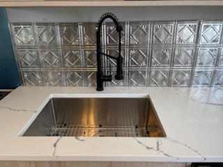 Stainless steel sink with new dishwasher - 381 Huntington Ave