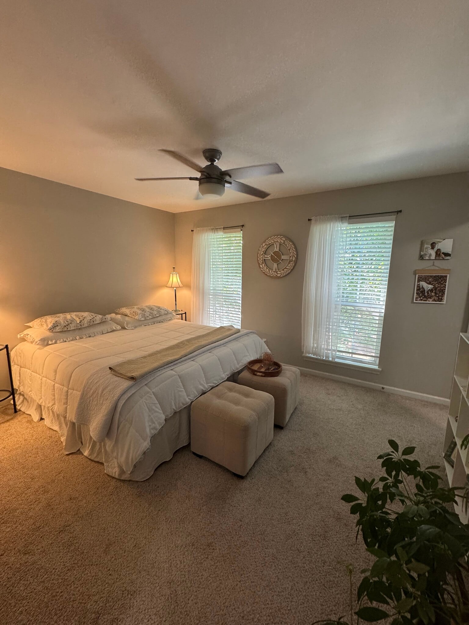 Bedroom-2 with large windows and fan - 401 Heritage Commons Cir