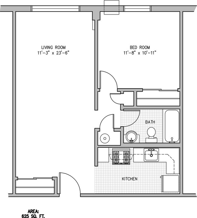 1BR/1BA - 530 - JAMES PLAZA