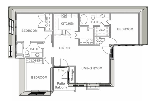 3BR/2BA - Indian Creek Apartments
