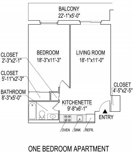 1BR/1BA - Winston Tower