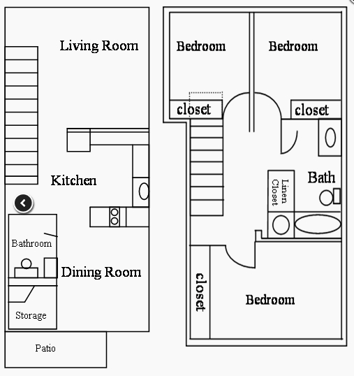 3BR/1.5BA - Parkview Commons Apartments